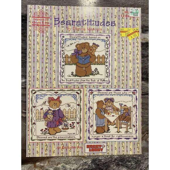 Lot of 3 Counted Cross Stitch Pattern Leaflets Kids Teddy Bears Jungle Vintage - Picture 3 of 8